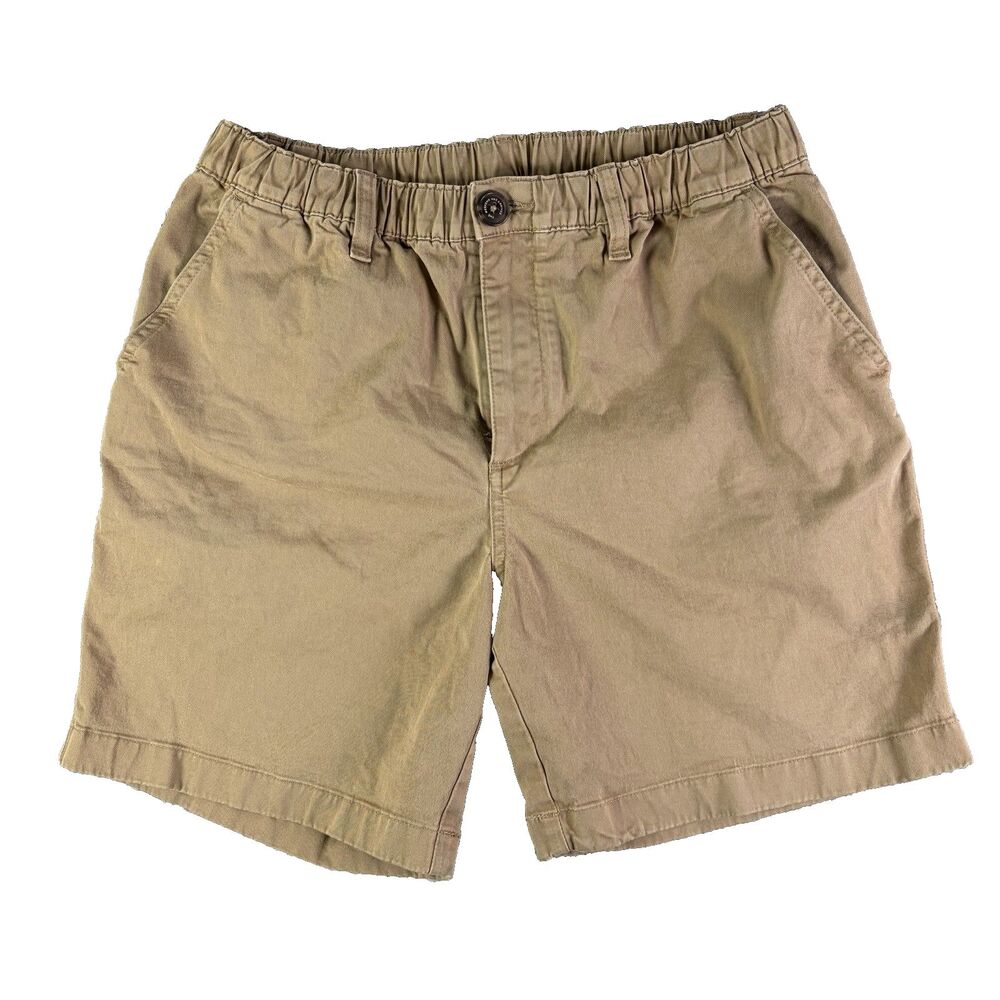 Chubbies Chino Shorts Mens Medium 7 Inseam Brown Elastic Waist Preppy Summer